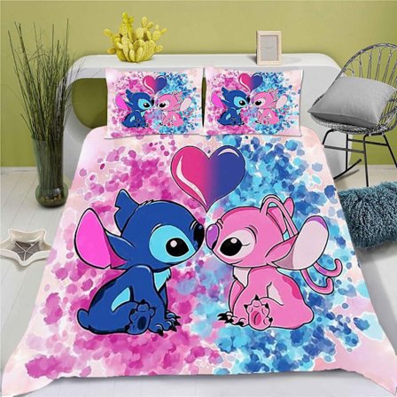 wish Stitch 3D digitaalinen painatus peitto, lakanat, kolmiosainen vuodevaatesetti