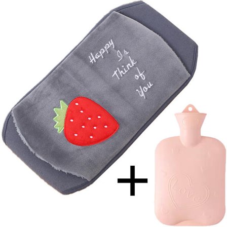 Varmvattenflaska av gummi med cover