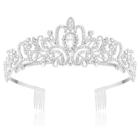 Tiarakristallikruunu, jossa strasskampa morsiuskruunulle, häät, prom, juhlat, prinsessajuhlat, häätiara, tiara lapset, prinsessakruunu