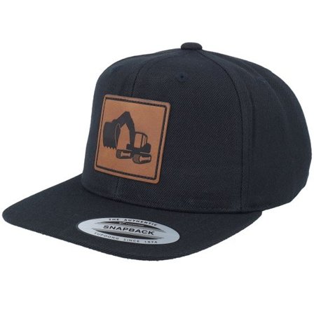 Kiddo Cap - Svart snapback Keps - Kids Excavator Engraved Box Patch Black Snapback @ Hatstore