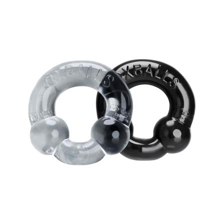 Oxballs: Ultraballs, 2 Piece Cockring Set, svart/transparent Svart, Transparent