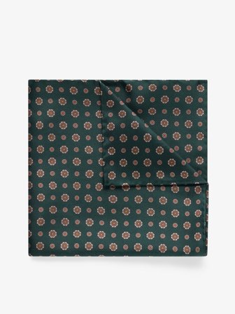 John Henric Men's Dunkelgrünes Paisley Einstecktuch Size Onesize