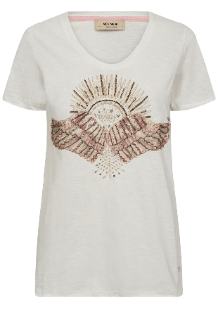 Mos Mosh Nadine O-SS Deco Tee T-shirts & toppar Dam Rosa M