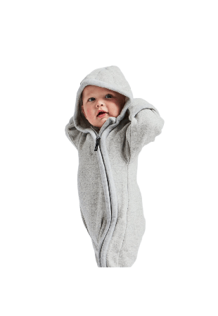 ISBJÖRN of Sweden Shaun Baby Jumpsuit 56cl-86cl Ytterkläder Unisex Grå 56/62