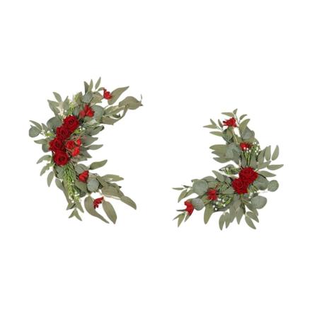 2st hängande konstgjorda blommor Swag Rose och Gypsophila Rustik Red Rose large 60x35cm