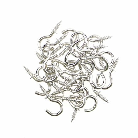 Skruekroge, 400 stk. 1/2 tommer kopkroge skruer, sølv