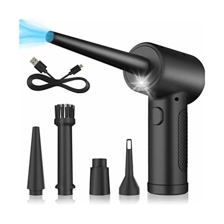 Blæser, Kraftfulde Elektriske Støvsamlere, 6000 mAh Genopladeligt Batteri, 51000 RPM Tre-Hastigheds Luftblæser til Computer