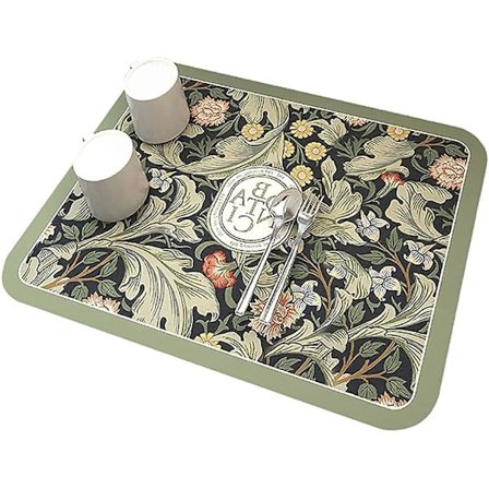 Oppvaskmatte i fantasistil, absorberende og myk oppvaskmatte i diatoméjord med sklisikker gummisåle, hurtigtørkende