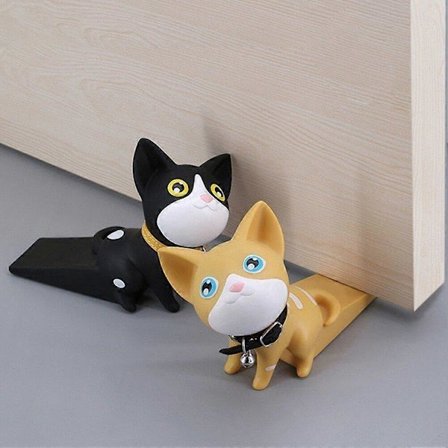 Søde, tegneserie katte dørstoppere Dekorativ tegneserie dørkile til hjemmet Dejlige dyre dørstoppere til alle gulvoverflader[CO]