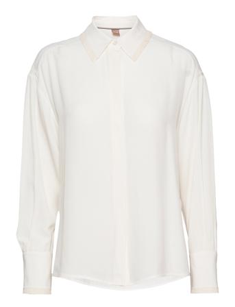 Biplea Bluse Langermet Hvit BOSS*Betinget Tilbud