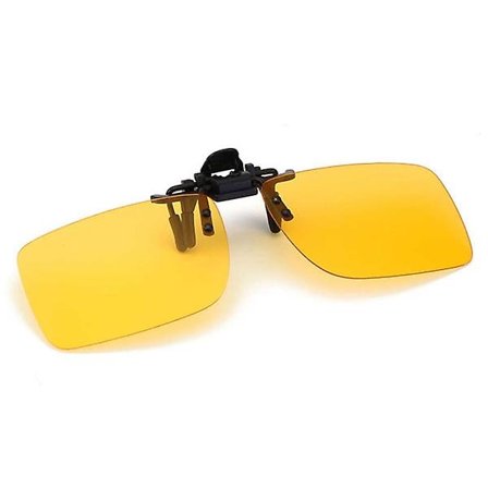 Clip-on solglasögon gula glas 40x58mm nattseende gula