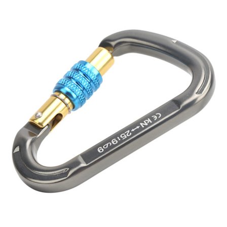 XINDA Klatrekarabin Sikkerhetsspenne Hurtighengt D-Type Skrue Hovedlås Utendørssett Sølv