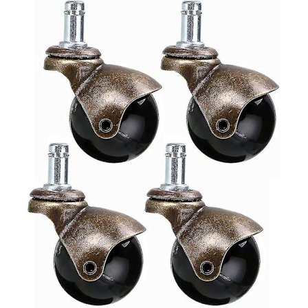 Svingbare kulehjul 50mm, stilkastehjul Vintage møbelerstatningshjul for stol, bladtabell, tevogn, bæreevne 40 kg hver 4 stk