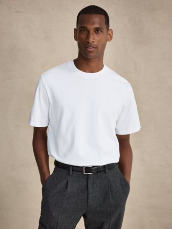 John Henric Men's Weißes Casual Fit T-Shirt Baumwolle Size XXL