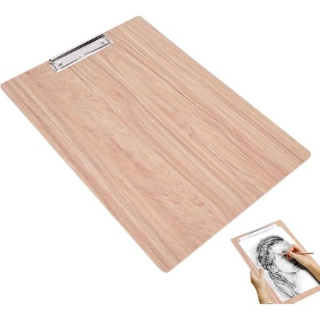 Artist Skissbräda, 8K Träskissbräda med Metallklämma, Studentteckningsbräda, Skrivbräda, Reseskissbräda, Konsttillbehör