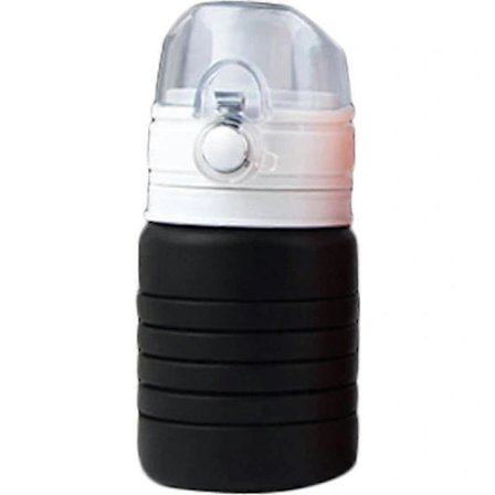 Bärbar Hopfällbar Resevattenflaska i Silikon, Teleskopisk Utdragbar Dricksvattenbehållare med Läcksäkert Lock