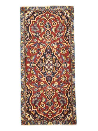 Tapis Kashan 60X127 Rouge Foncé/Marron (Laine, Perse)