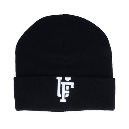 Kinder Upfront - Schwarz cuff Mütze - Kinder Spinback Kinder Beanie Black Cuff @ Hatstore