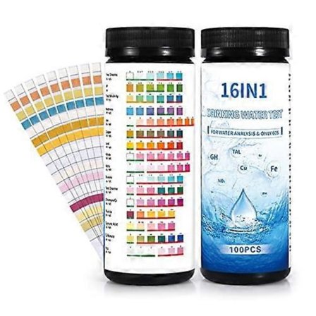 16 i 1 Drikkevand Test Kit 100PCS Vand Test Kit til Drikkevand Brønd Vandhane Hjem Vandkvalitet Test Strips til Bly PH Klor Har (FMY)