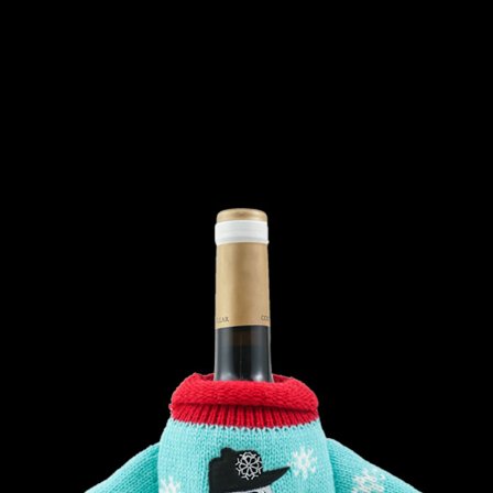 2 st juldekorationer stickade kläder vinuppsättningar vin b