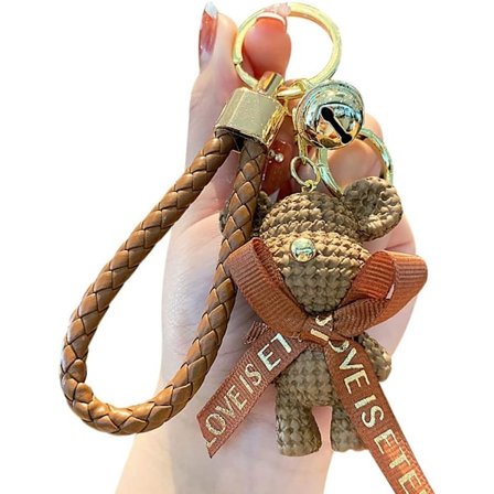 Menn Kvinner Valentinsdag Elsker Gave Kreativ Nydelig Elegant Bruk Sløyfe Ull Følelse Liten Bjørn Lykke Til Lykke Rein Bjørn Bil Veske Anheng Rem 