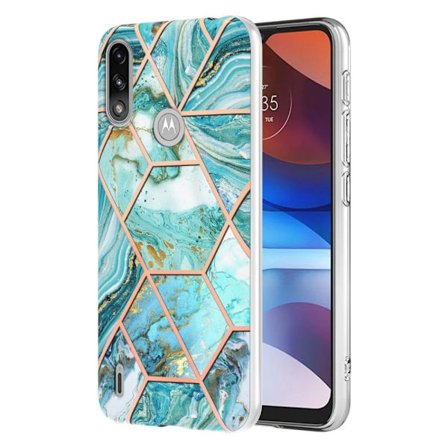 Marble Motorola Moto E7i Power / E7 Power Suojakotelo - Sininen
