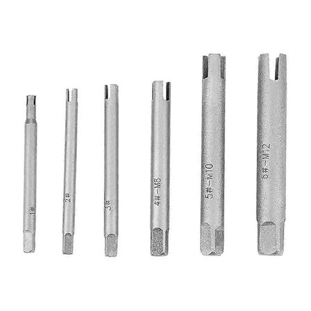 Gängtappsextraktor - Stål Trasigt Huvud Gängtappsextraktorset för Skruvdragare (6 Set) Silver