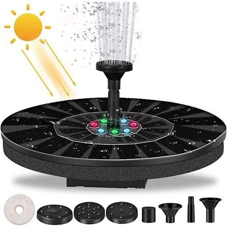 Solcellsfontän med LED-belysning Flytande fontän