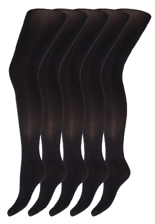 Decoy Strumpbyxor "silk Look" | 5-pack 20 Denier Blå Iris Leggings Dam Svart M-L