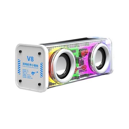 V8 Läpinäkyvät Bluetooth-kaiuttimet RGB-valo Langaton Ulkoilu Urheilu Bluetooth Audio TWS Subwoofer S