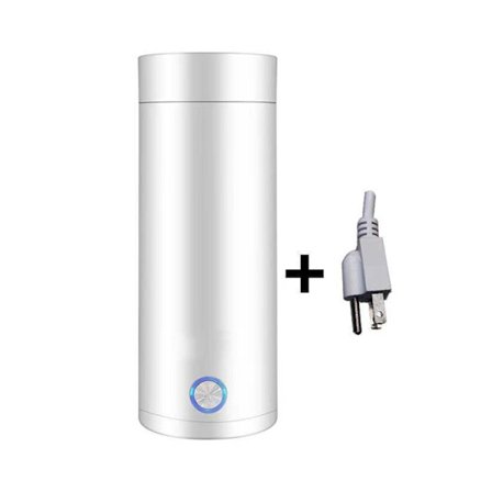 Matka-sähkökeitin, kannettava vedenkeitin 400 ml, 3-in-1-minisähkökeitin lämmitystoiminnolla, valkoinen