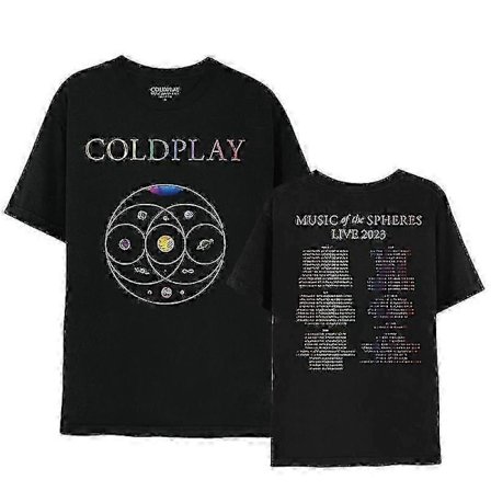 2024 T-shirt COLDPLAY World Tour T-shirt, Y2K T-shirt herr och dam