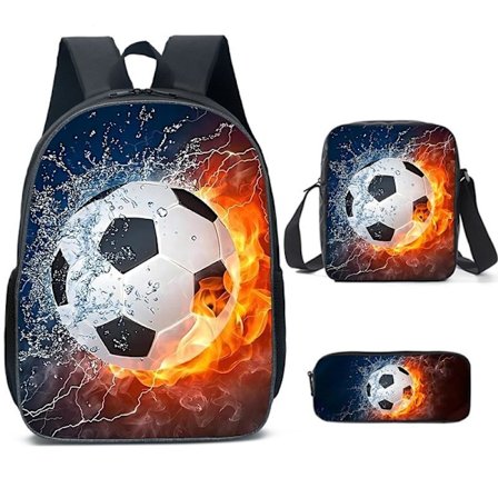Fodbold Mr. Rygsæk Skuldertaske Blyantsæske Tredelt Sæt Grundskole Elev Rygsæk
