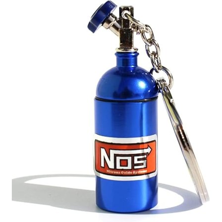 Nyckelring med lustgasflaska NOS Bil Motorcykel Present Nyckelring Tuning Man M