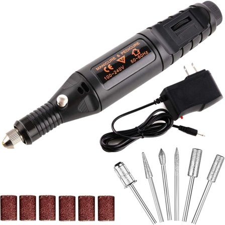 Paris Elektrisk nagelfil med 6 bits (Svart)