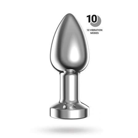 Dimpor Vibrating Chrome Anal Plug Medium - Vuxen.se - Analvibrator, Vibrerande butt plug