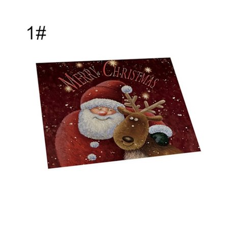 Jule Santa Elk Snømann Bordbrikke Spisebord Isolasjonsmatte Hjem Dekor-1# unik verdi