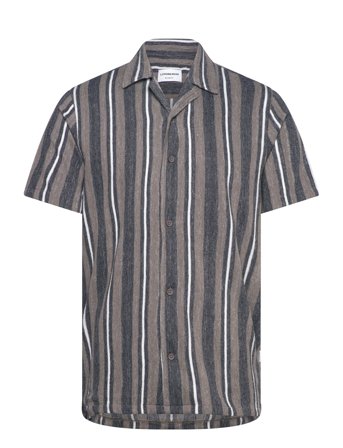 Knitted Resort Collar S/S Tops Shirts Short-sleeved Grey Lindbergh