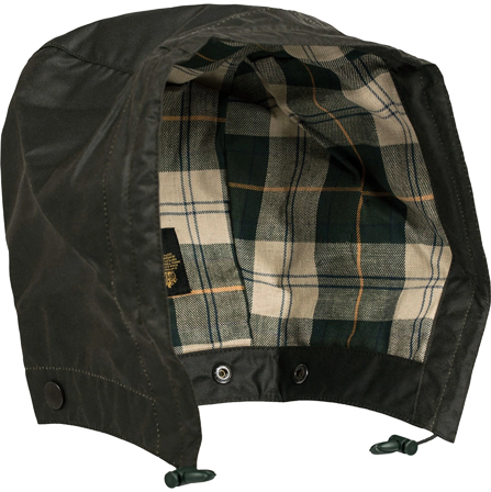 Barbour Wax Cotton Hood vahattu huppu, tummanvihreä