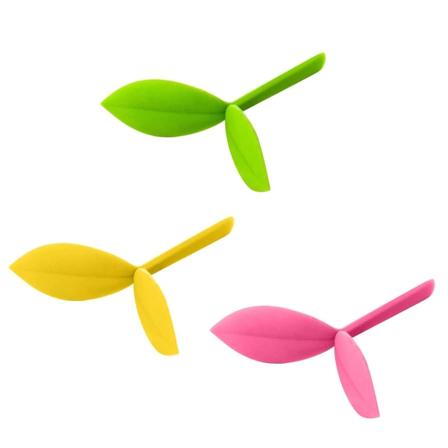 Sinknap 3st Sprout Bokmärke Miljövänlig bärbar silikon Intressant flexibel bokmärke för studenter Multicolor