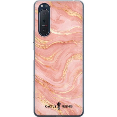 Kompatibel Mobilcover til Sony Sony Xperia 5 II Cactus and Friends – RoseGoldFlow