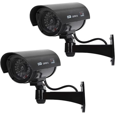 Feikki-kamera Ulkotiloihin LED-valolla, Musta Väärennösvalvontakamera Ulkotiloihin, Feikki-kamera Ulkotiloihin, Feikki-valvontakamera Sisä- ja 