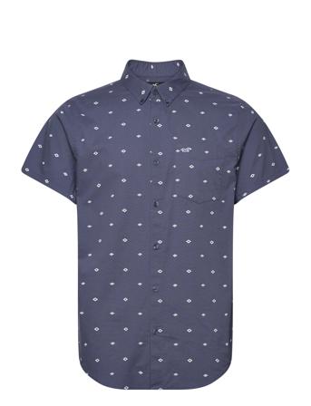 Hco. Guys Wovens Kortermet Skjorte Marineblå Hollister*Betinget Tilbud
