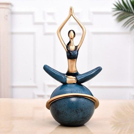 Yoga Figurer Yoga Pose Skulpturer BLÅ A A