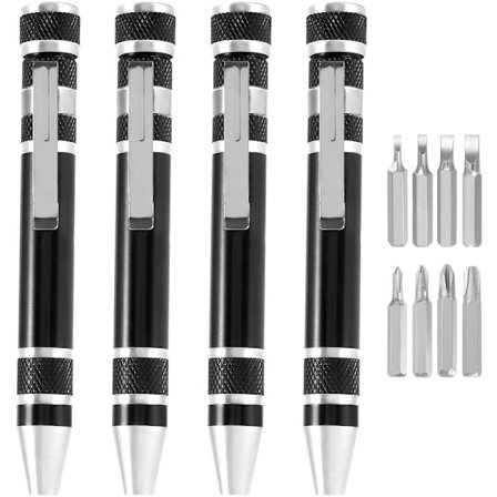 4 kpl kynän muotoinen ruuvimeisselisarja, käytännöllinen työkalu, 8-in-1 magneettinen taskuruuvimeisseli, monitoiminen minityökalu, korjaustyökalut (