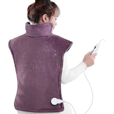 Stor varmepude til nakke og skuldre, ryg, 60 x 85 cm, ultra hurtig varmepude med 6 varmeniveauer og 1,5 times automatisk slukning, vaskbar