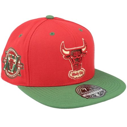 Mitchell & Ness - NBA - Red - fitted - Cap - Chicago Bulls Nightmare Red/Green Fitted - Hatstore