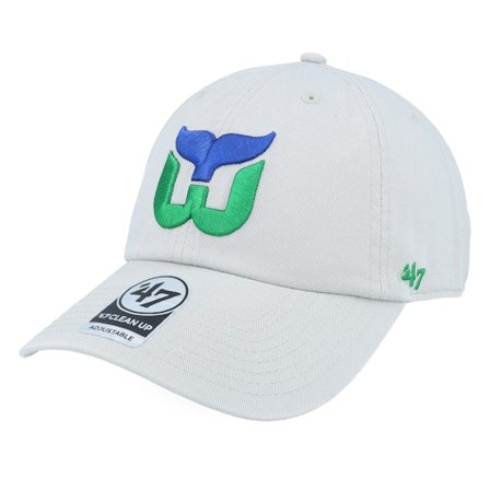 47 Brand - NHL Grå unconstructed Caps - Hartford Whalers NHL Clean Up Cap Grey Dad Cap @ Hatstore