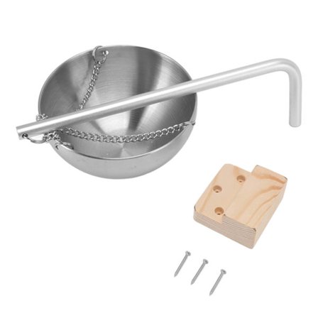Sauna Skål Rustfrit Stål Hængende Aromaterapi Oliekop Med Træblok Til Sauna Rum S 12cm