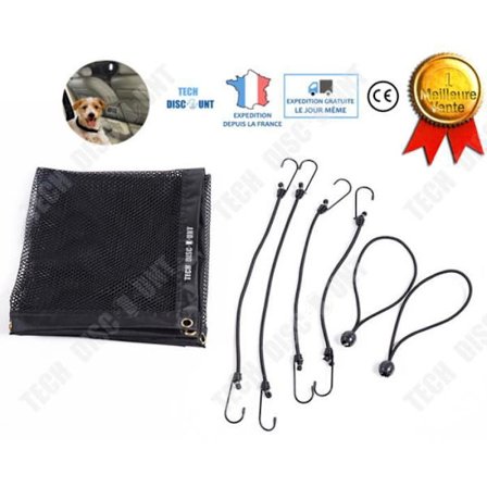 Skyddsnät - TD - 115x62cm - Svart tyg - För hund - Solid elastisk